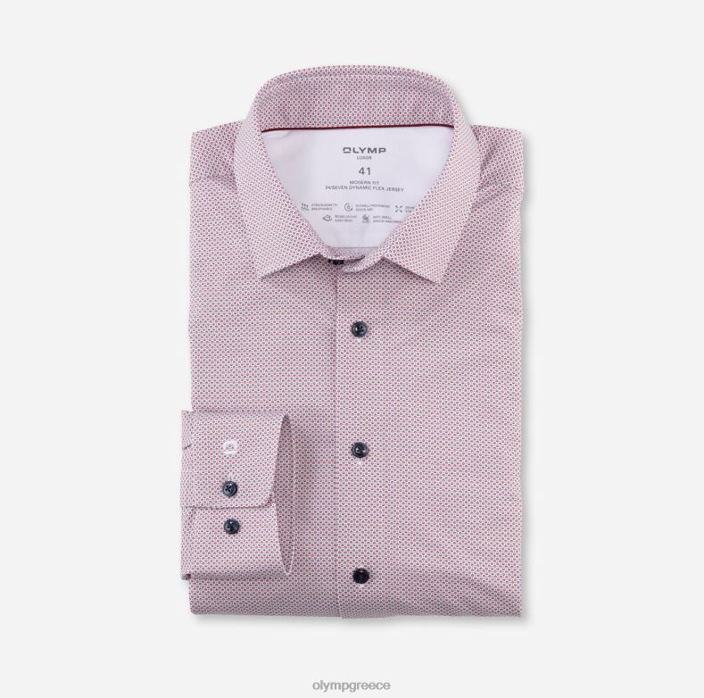 OLYMP luxor 24/seven μοντέρνα εφαρμογή, επαγγελματικό πουκάμισο, νέο kent, σκούρο κόκκινο H240R1122 είδη ένδυσης