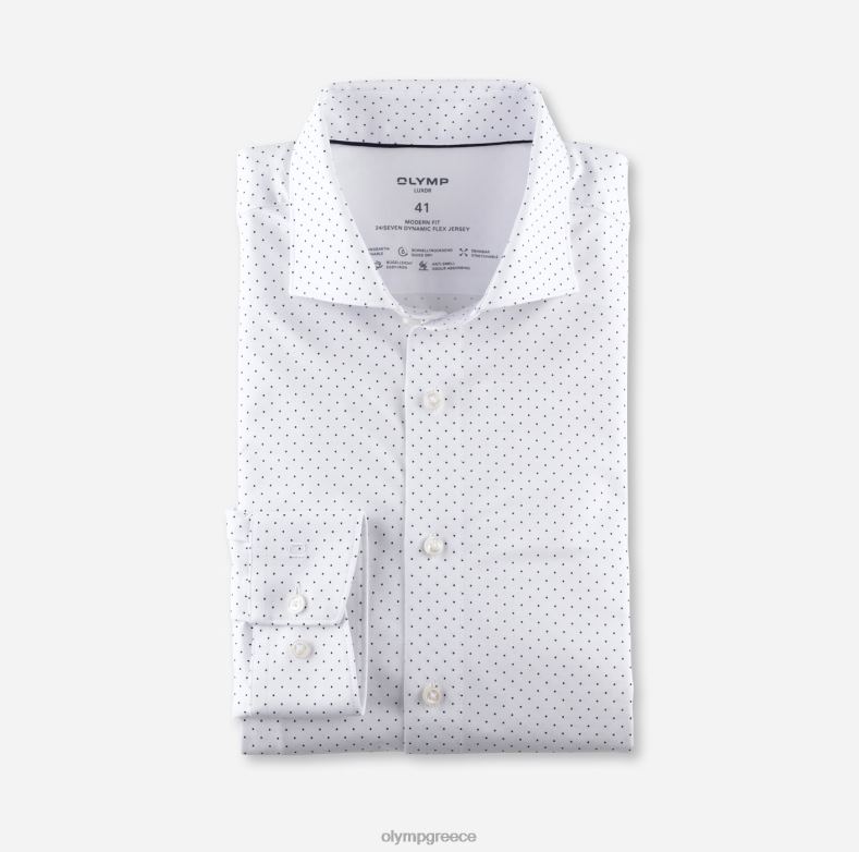 OLYMP luxor 24/seven μοντέρνα εφαρμογή, επαγγελματικό πουκάμισο, έξτρα κοντό μανίκι, kent, λευκό H240R1470 είδη ένδυσης