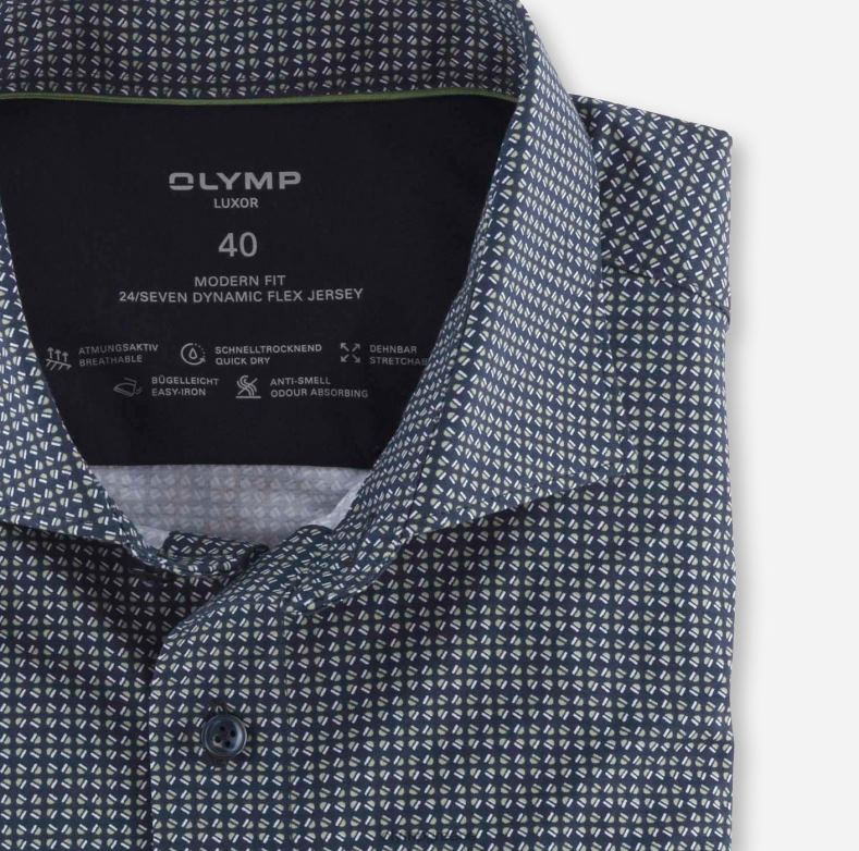 OLYMP luxor 24/seven μοντέρνα εφαρμογή, επαγγελματικό πουκάμισο, kent, πράσινο λάιμ H240R982 είδη ένδυσης