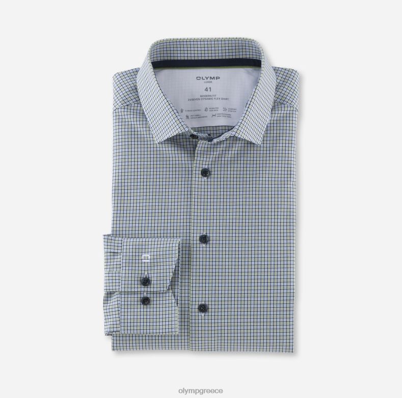 OLYMP luxor 24/seven μοντέρνα εφαρμογή, επαγγελματικό πουκάμισο, μοντέρνο kent, lime H240R1184 είδη ένδυσης