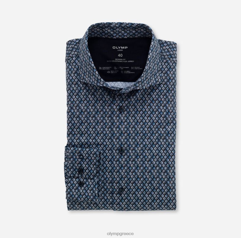 OLYMP luxor 24/seven μοντέρνα εφαρμογή, επαγγελματικό πουκάμισο, μακρύ μανίκι πολύ μακρύ, kent, marine H240R1443 είδη ένδυσης