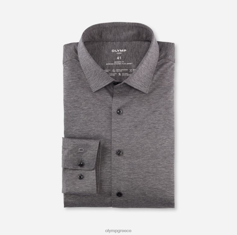 OLYMP luxor 24/seven μοντέρνα εφαρμογή, επαγγελματικό πουκάμισο, new kent, ανθρακί H240R1012 είδη ένδυσης