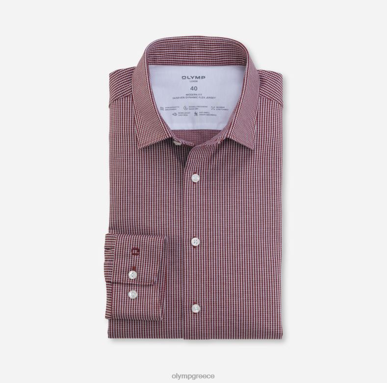 OLYMP luxor 24/seven μοντέρνα εφαρμογή, επαγγελματικό πουκάμισο, new kent, κόκκινο H240R1330 είδη ένδυσης