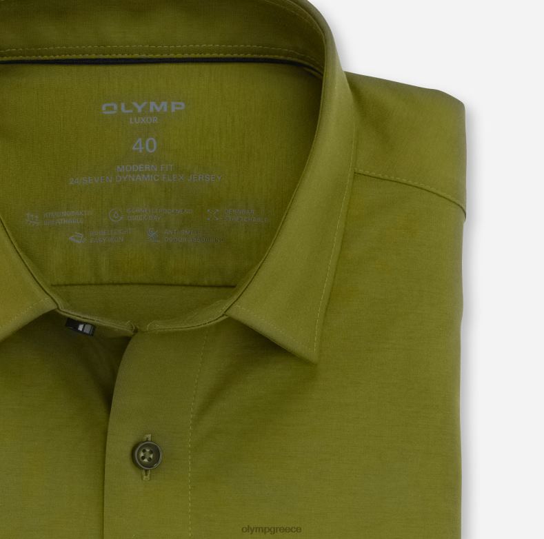OLYMP luxor 24/seven μοντέρνα εφαρμογή, επαγγελματικό πουκάμισο, new kent, χακί H240R1351 είδη ένδυσης