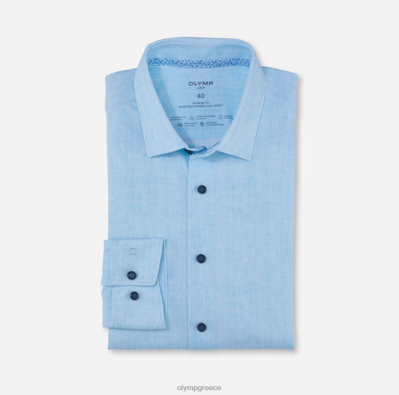 OLYMP luxor 24/seven μοντέρνα εφαρμογή, επαγγελματικό πουκάμισο, new kent, aqua H240R1147 είδη ένδυσης