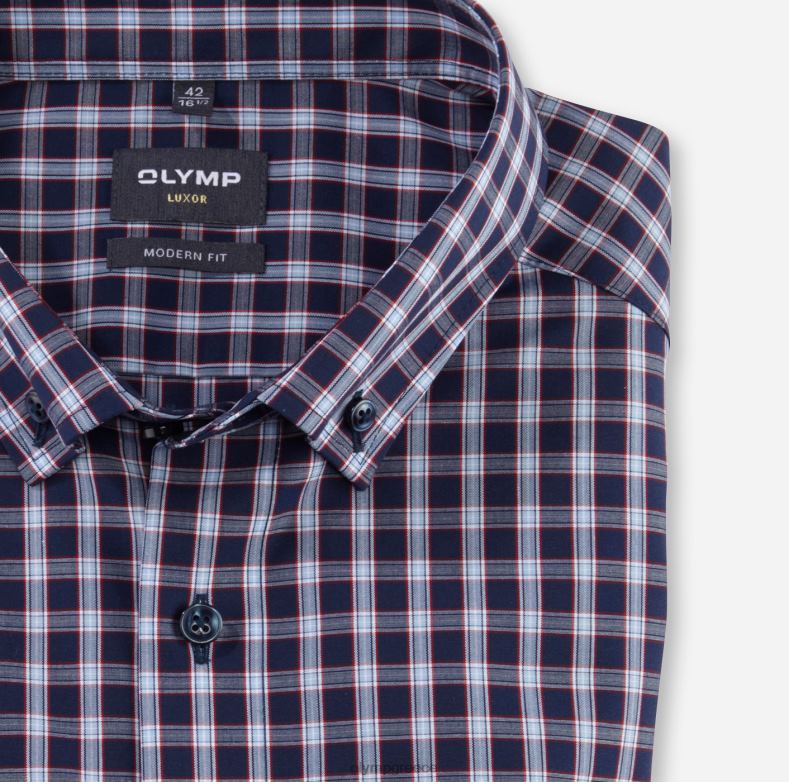 OLYMP luxor μοντέρνα εφαρμογή, επαγγελματικό πουκάμισο, με κουμπί, κόκκινο H240R1137 είδη ένδυσης