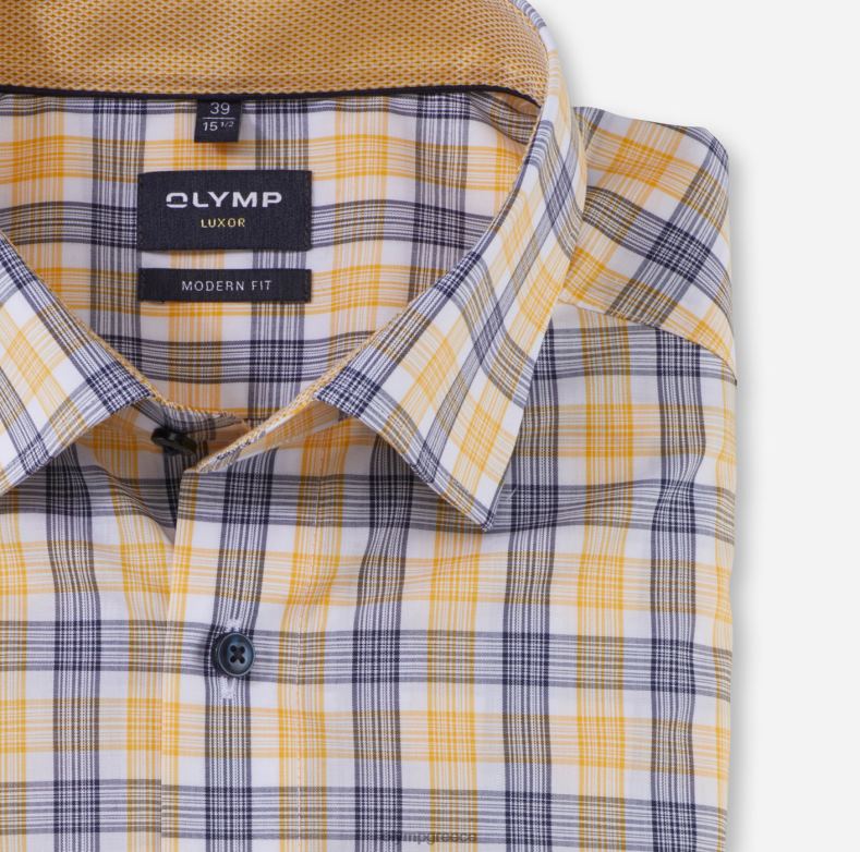 OLYMP luxor μοντέρνα εφαρμογή, επαγγελματικό πουκάμισο, κάτω από τα κουμπιά, κίτρινο H240R1176 είδη ένδυσης
