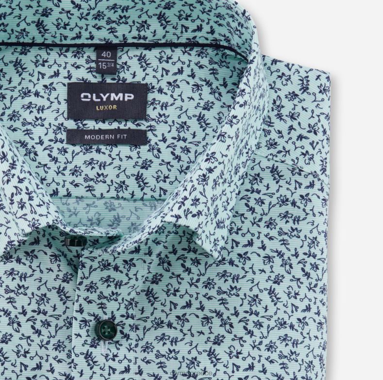 OLYMP luxor μοντέρνα εφαρμογή, επαγγελματικό πουκάμισο, κάτω από τα κουμπιά, ανοιχτό πράσινο H240R1190 είδη ένδυσης