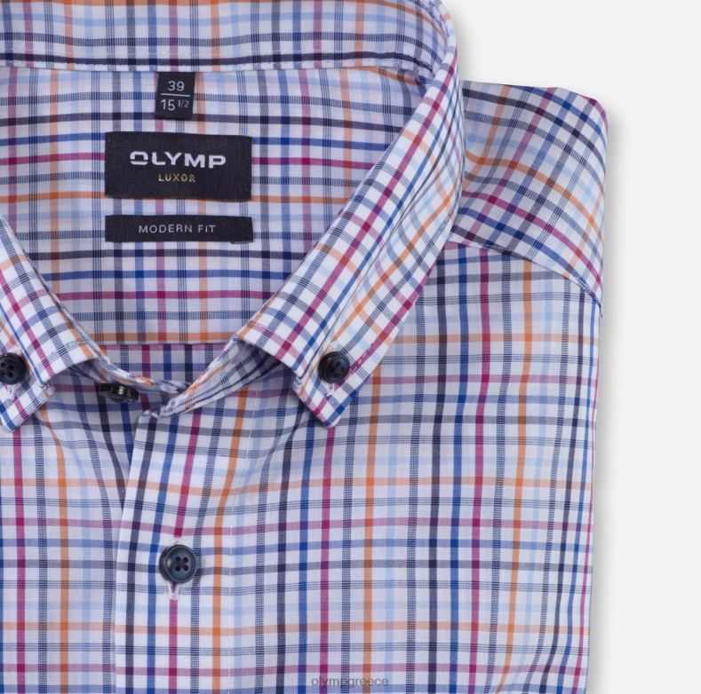 OLYMP luxor μοντέρνα εφαρμογή, επαγγελματικό πουκάμισο, με κουμπιά, πορτοκαλί H240R1213 είδη ένδυσης