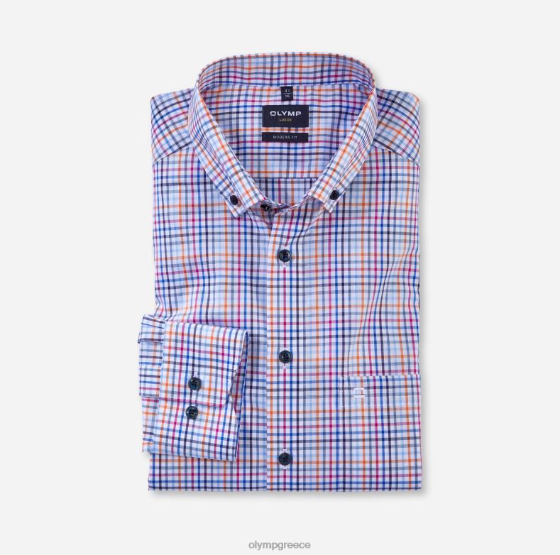 OLYMP luxor μοντέρνα εφαρμογή, επαγγελματικό πουκάμισο, με κουμπιά, πορτοκαλί H240R1231 είδη ένδυσης