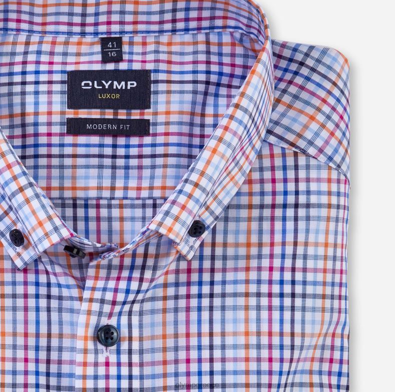 OLYMP luxor μοντέρνα εφαρμογή, επαγγελματικό πουκάμισο, με κουμπιά, πορτοκαλί H240R1231 είδη ένδυσης