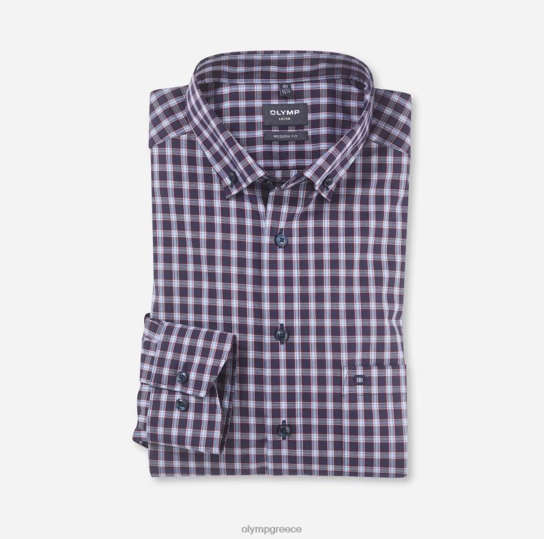 OLYMP luxor μοντέρνα εφαρμογή, επαγγελματικό πουκάμισο, με κουμπί, κόκκινο H240R1254 είδη ένδυσης