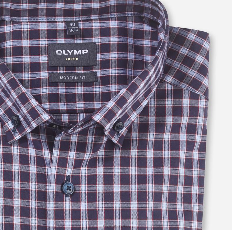 OLYMP luxor μοντέρνα εφαρμογή, επαγγελματικό πουκάμισο, με κουμπί, κόκκινο H240R1254 είδη ένδυσης