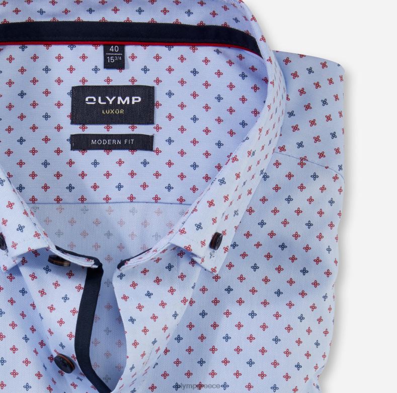 OLYMP luxor μοντέρνα εφαρμογή, επαγγελματικό πουκάμισο, με κουμπί, κόκκινο H240R1278 είδη ένδυσης