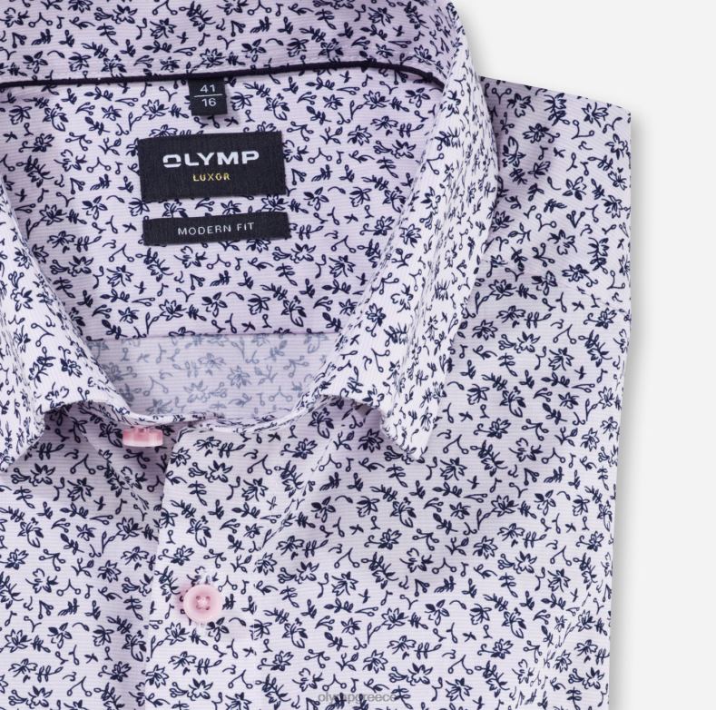 OLYMP luxor μοντέρνα εφαρμογή, επαγγελματικό πουκάμισο, κάτω από τα κουμπιά, τριαντάφυλλο H240R1301 είδη ένδυσης