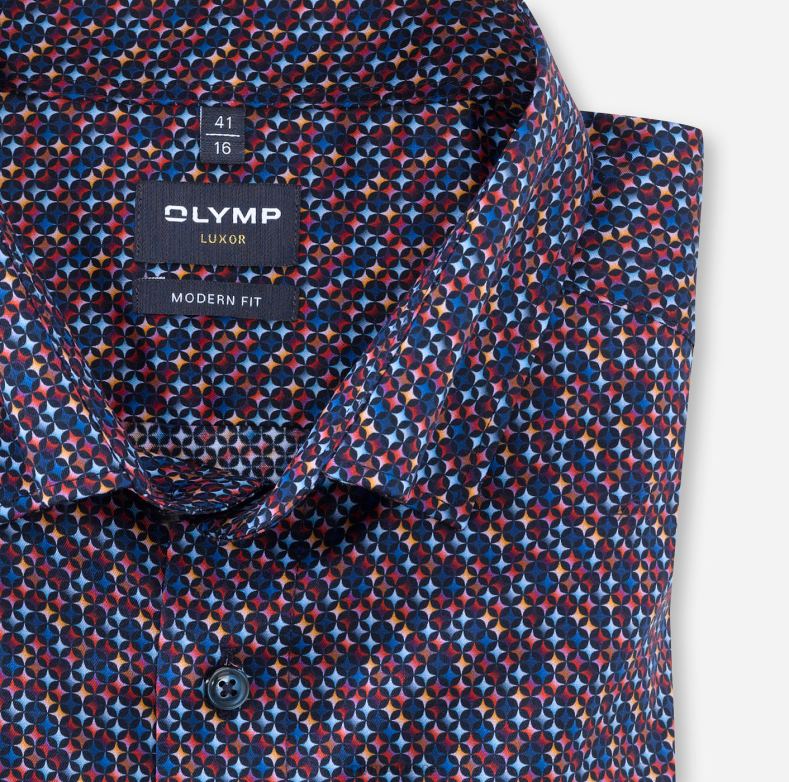 OLYMP luxor μοντέρνα εφαρμογή, επαγγελματικό πουκάμισο, κάτω από τα κουμπιά, κόκκινο H240R1355 είδη ένδυσης