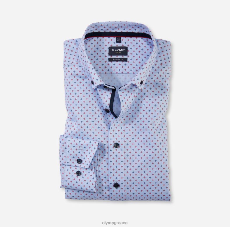 OLYMP luxor μοντέρνα εφαρμογή, επαγγελματικό πουκάμισο, μακρυμάνικο πολύ μακρύ, με κουμπί, κόκκινο H240R1428 είδη ένδυσης