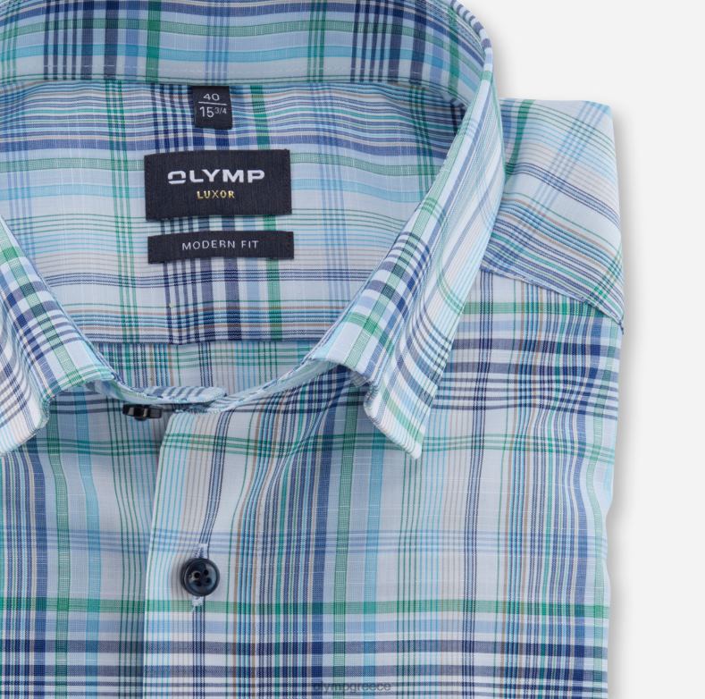 OLYMP luxor μοντέρνα εφαρμογή, επαγγελματικό πουκάμισο, κάτω από τα κουμπιά, aqua H240R1251 είδη ένδυσης
