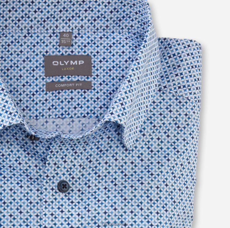 OLYMP luxor comfort fit, επαγγελματικό πουκάμισο, κάτω από τα κουμπιά, μπλέ H240R1666 είδη ένδυσης