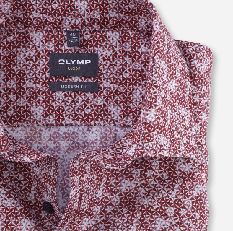 OLYMP luxor μοντέρνα εφαρμογή, επαγγελματικό πουκάμισο, global kent, κόκκινο H240R1007 είδη ένδυσης