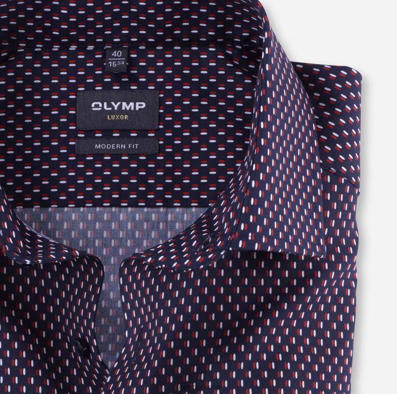 OLYMP luxor μοντέρνα εφαρμογή, επαγγελματικό πουκάμισο, global kent, κόκκινο H240R1021 είδη ένδυσης