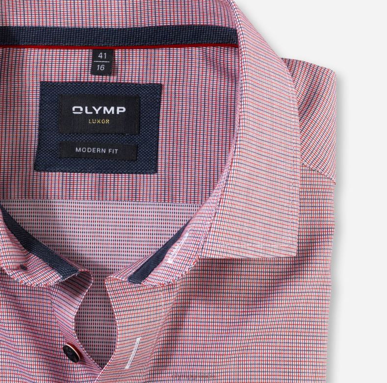 OLYMP luxor μοντέρνα εφαρμογή, επαγγελματικό πουκάμισο, global kent, κόκκινο H240R1175 είδη ένδυσης
