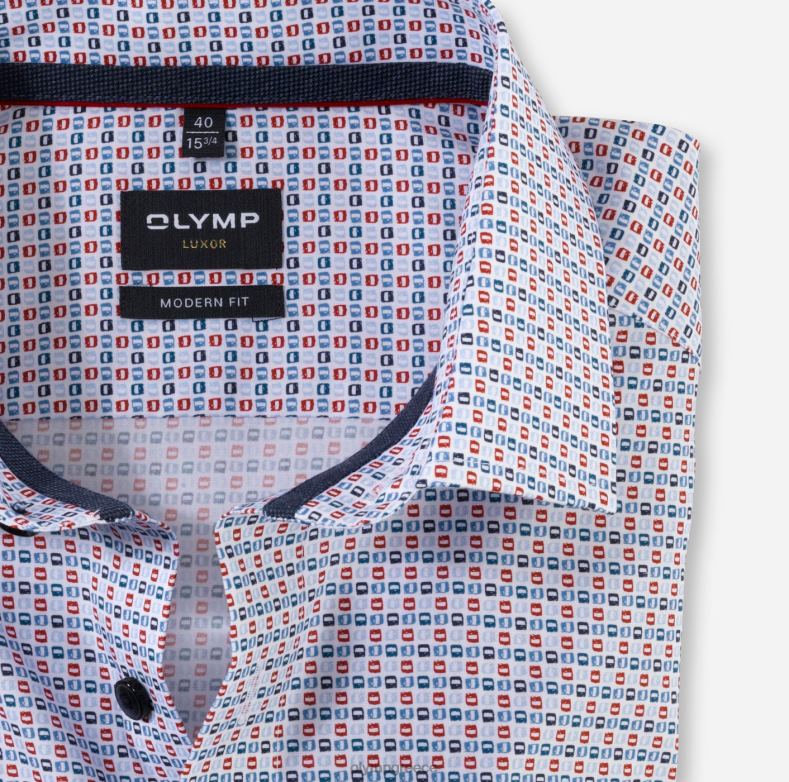 OLYMP luxor μοντέρνα εφαρμογή, επαγγελματικό πουκάμισο, global kent, κόκκινο H240R1216 είδη ένδυσης