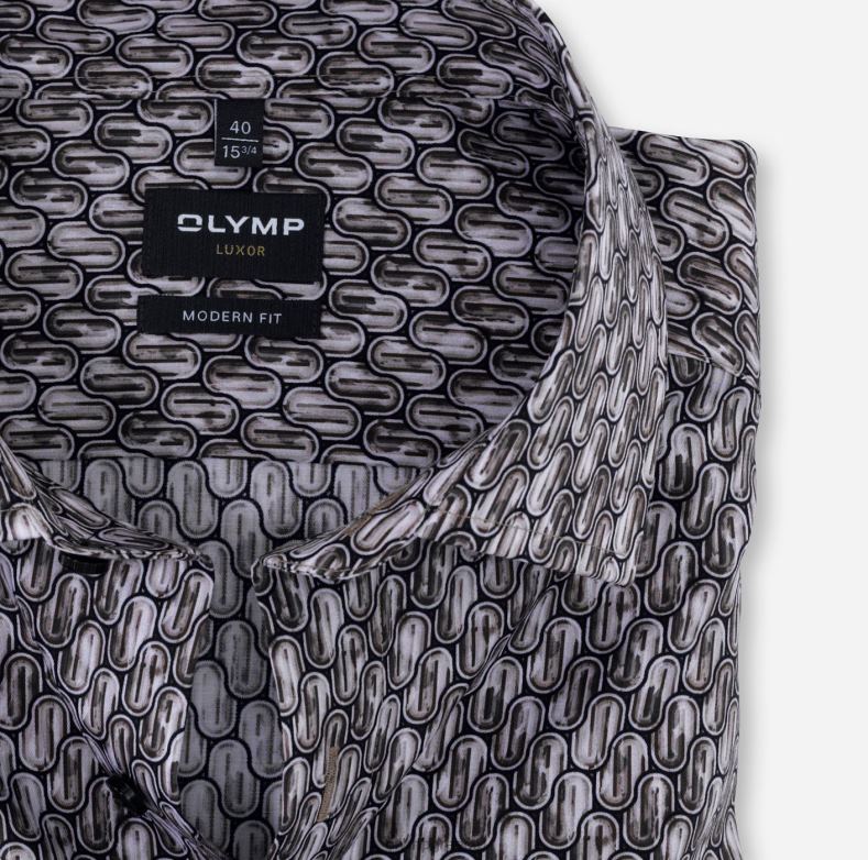 OLYMP luxor μοντέρνα εφαρμογή, επαγγελματικό πουκάμισο, global kent, καφέ H240R1294 είδη ένδυσης