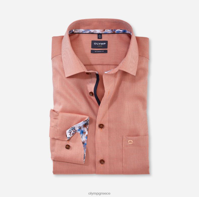 OLYMP luxor μοντέρνα εφαρμογή, επαγγελματικό πουκάμισο, global kent, πορτοκαλί H240R1297 είδη ένδυσης