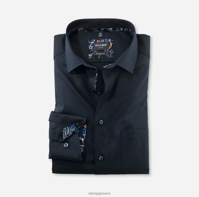 OLYMP luxor μοντέρνα εφαρμογή, επαγγελματικό πουκάμισο, μακρυμάνικο έξτρα μακρύ, global kent, κοβάλτιο H240R1425 είδη ένδυσης