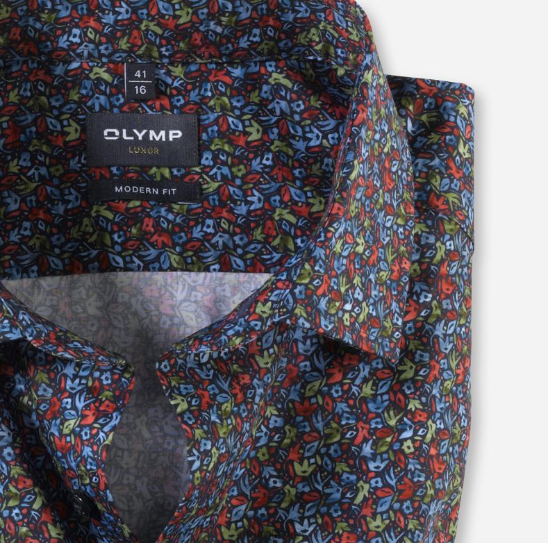 OLYMP luxor μοντέρνα εφαρμογή, επαγγελματικό πουκάμισο, μακρυμάνικο έξτρα μακρύ, global kent, κόκκινο H240R1434 είδη ένδυσης