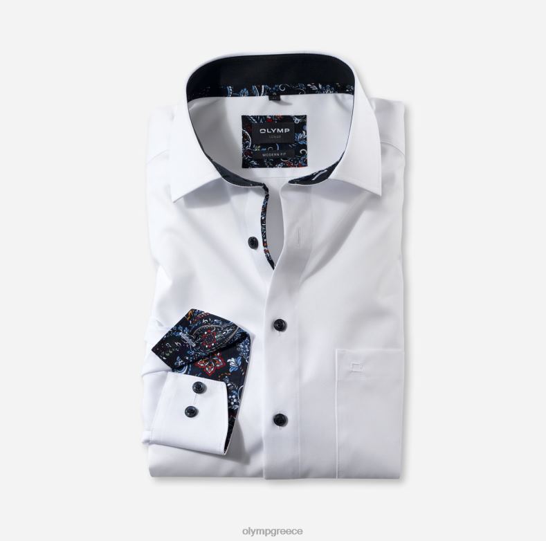 OLYMP luxor μοντέρνα εφαρμογή, επαγγελματικό πουκάμισο, μακρυμάνικο έξτρα μακρύ, global kent, λευκό H240R1439 είδη ένδυσης