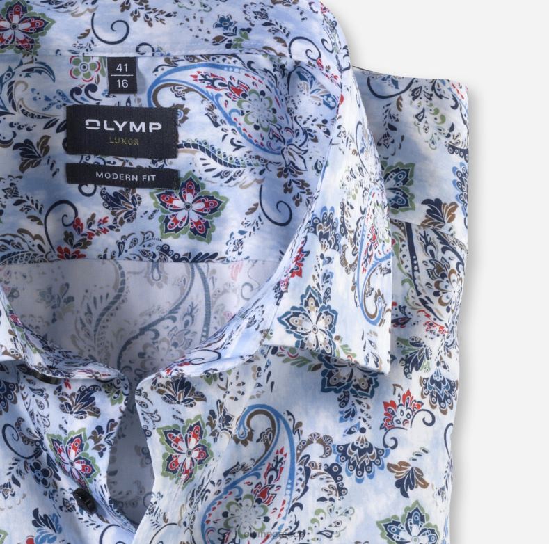 OLYMP luxor μοντέρνα εφαρμογή, επαγγελματικό πουκάμισο, global kent, bleu H240R1266 είδη ένδυσης