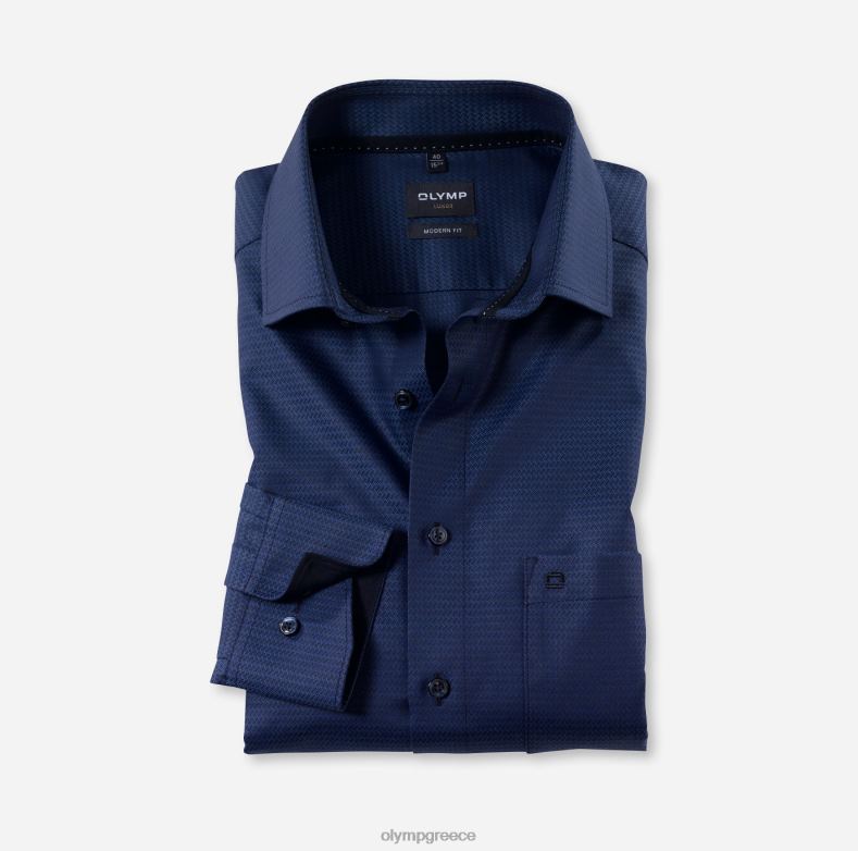 OLYMP luxor μοντέρνα εφαρμογή, επαγγελματικό πουκάμισο, έξτρα κοντό μανίκι, global kent, marine H240R1467 είδη ένδυσης