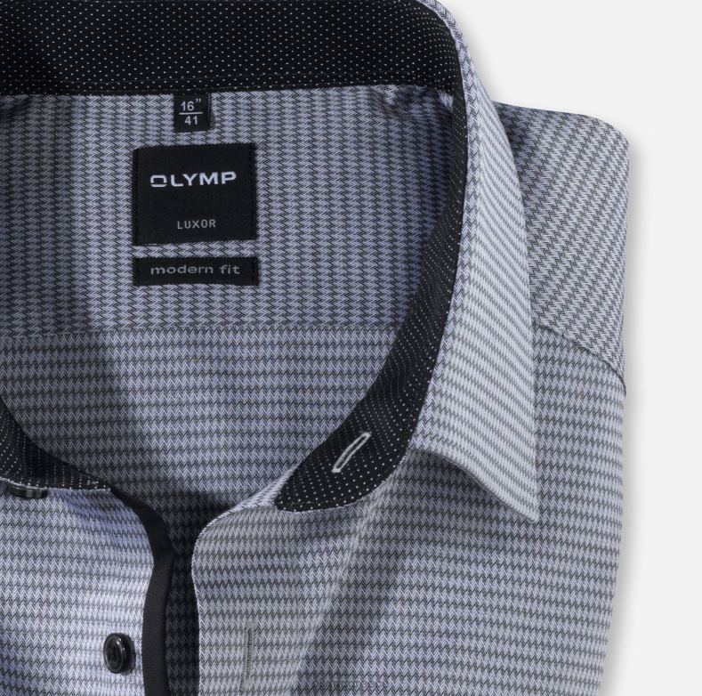 OLYMP luxor μοντέρνα εφαρμογή, επαγγελματικό πουκάμισο, μακρυμάνικο έξτρα μακρύ, νέο kent, μαύρο H240R1456 είδη ένδυσης