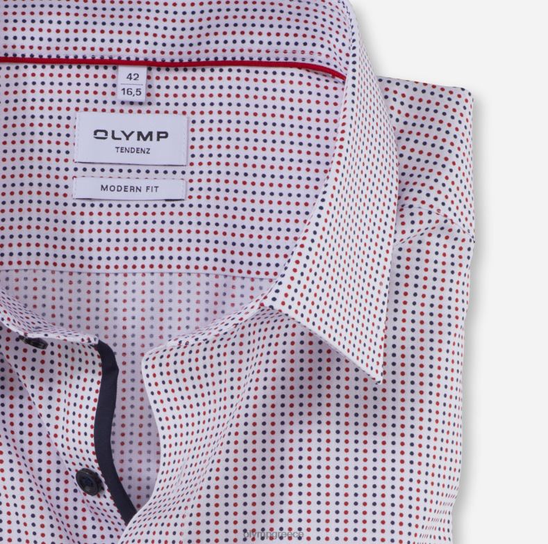 OLYMP tendenz μοντέρνα εφαρμογή, επαγγελματικό πουκάμισο, νέο kent, κόκκινο H240R1713 είδη ένδυσης