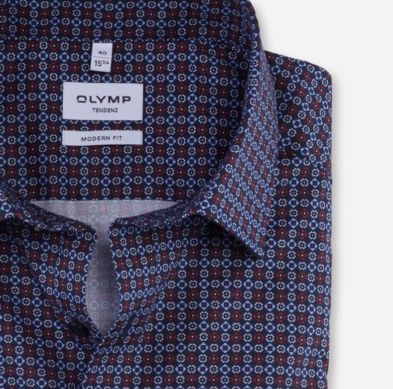 OLYMP tendenz μοντέρνα εφαρμογή, επαγγελματικό πουκάμισο, νέο kent, κόκκινο H240R1715 είδη ένδυσης