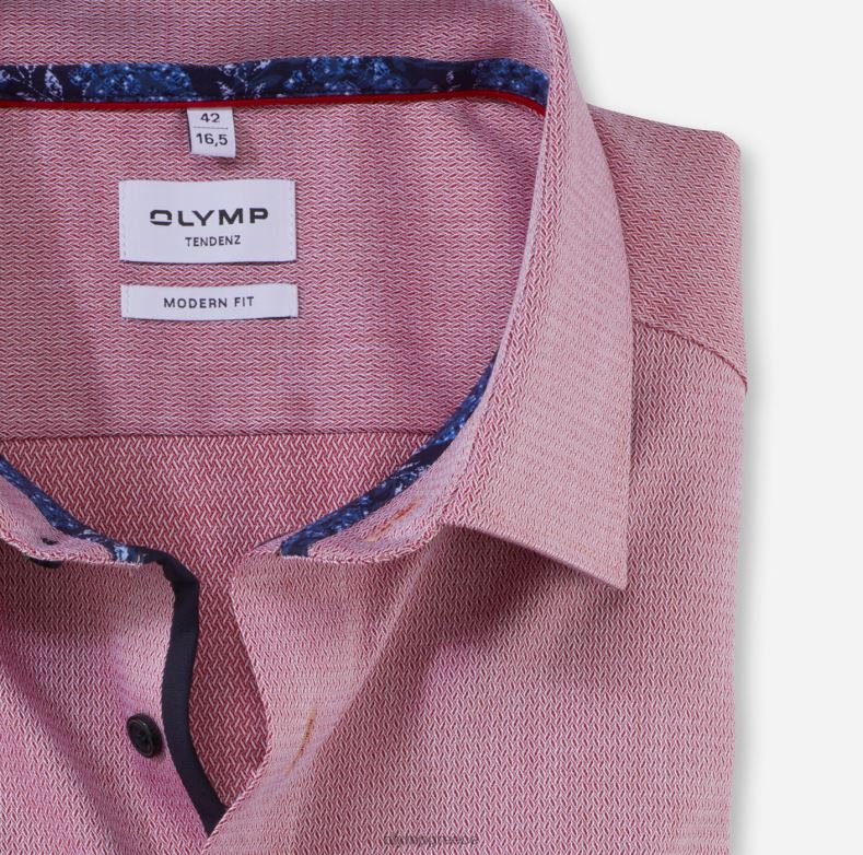 OLYMP tendenz μοντέρνα εφαρμογή, επαγγελματικό πουκάμισο, νέο kent, κόκκινο H240R1722 είδη ένδυσης