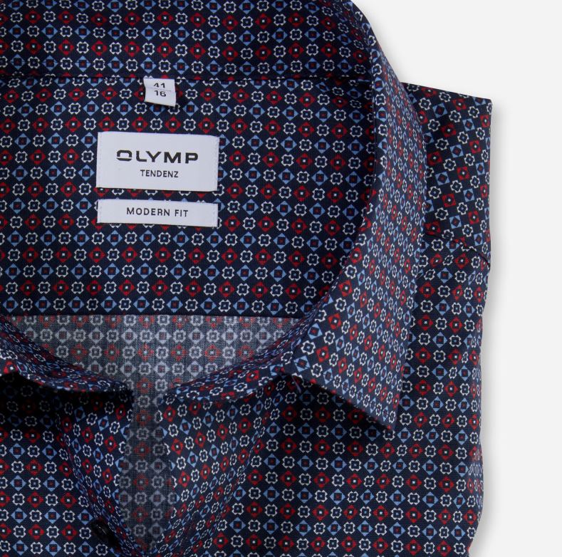 OLYMP tendenz μοντέρνα εφαρμογή, επαγγελματικό πουκάμισο, νέο kent, κόκκινο H240R1725 είδη ένδυσης