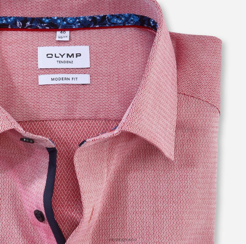 OLYMP tendenz μοντέρνα εφαρμογή, επαγγελματικό πουκάμισο, νέο kent, κόκκινο H240R1734 είδη ένδυσης