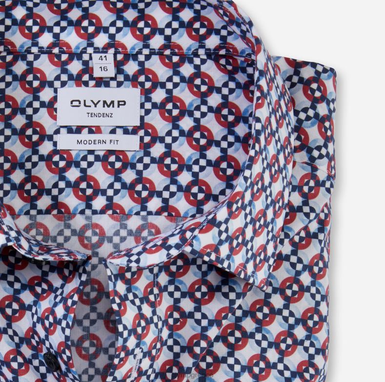 OLYMP tendenz μοντέρνα εφαρμογή, επαγγελματικό πουκάμισο, νέο kent, κόκκινο H240R1737 είδη ένδυσης