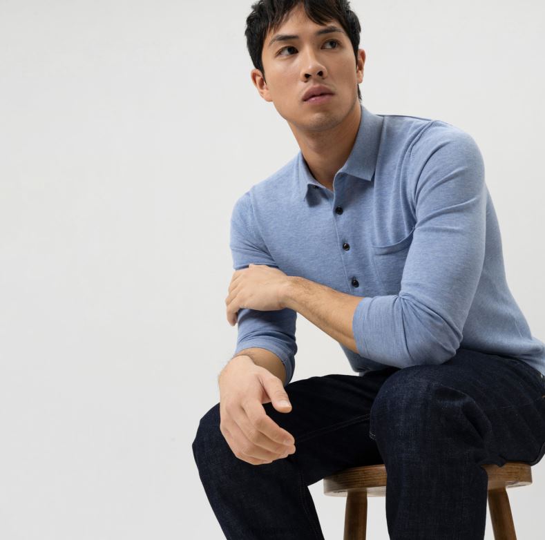 OLYMP Επίπεδο πέντε πλεκτά εφαρμογή σώματος, γιακάς πόλο, ουρανός H240R1747 είδη ένδυσης