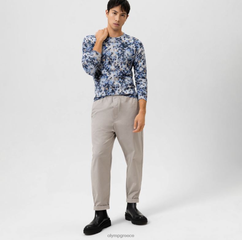 OLYMP Επίπεδο πέντε πλεκτά εφαρμογή στο σώμα, πουλόβερ λαιμόκοψη, θαλάσσιο H240R1748 είδη ένδυσης