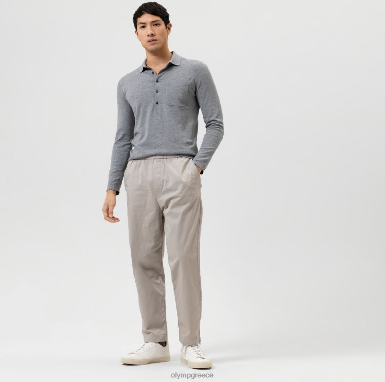 OLYMP Επίπεδο πέντε πλεκτό σώμα, γιακάς πόλο, ασημί γκρι H240R1752 είδη ένδυσης