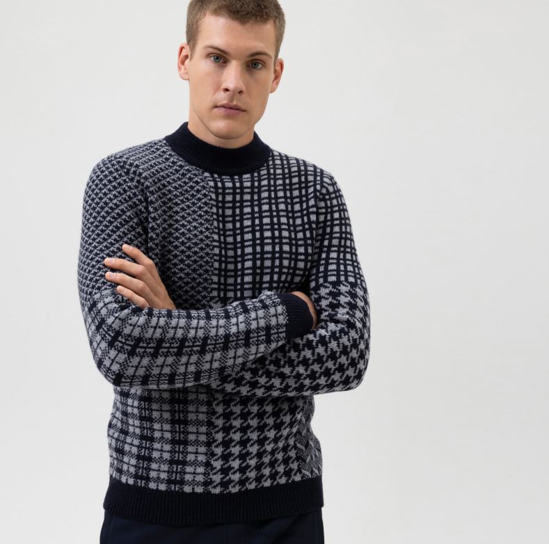 OLYMP Επίπεδο πέντε πλεκτό σώμα, πουλόβερ όρθιος γιακάς, γκρι H240R1844 είδη ένδυσης