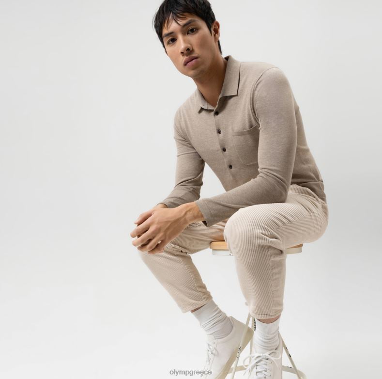 OLYMP πλεκτό επίπεδο πέντε, γιακά πόλο, καμήλα H240R1845 είδη ένδυσης