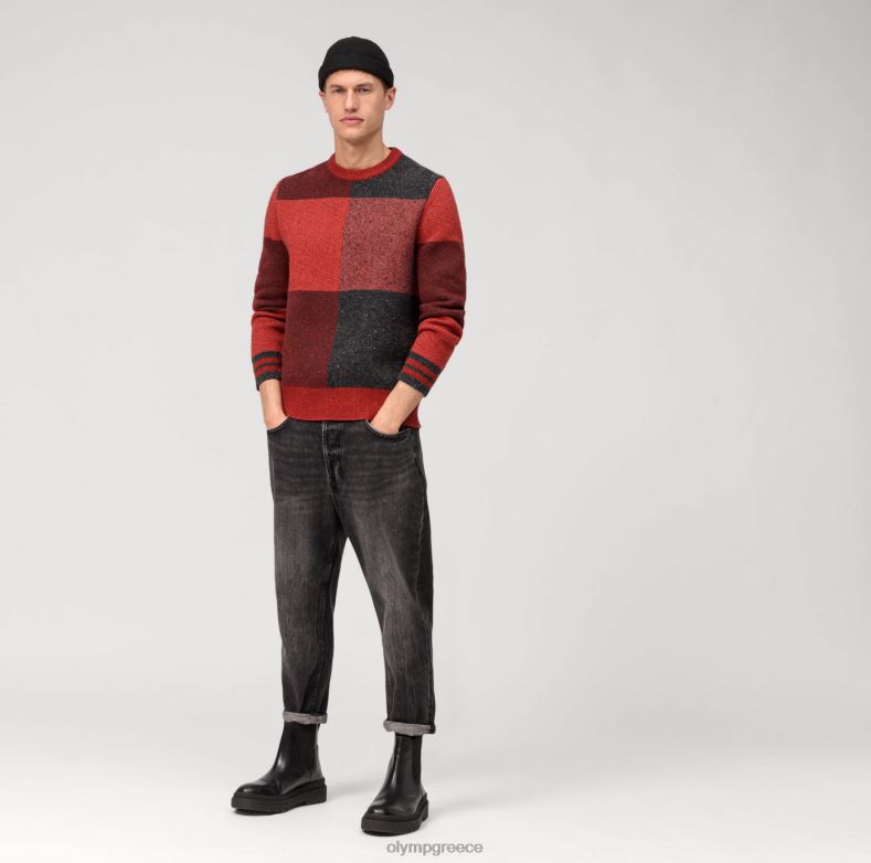 OLYMP casual πλεκτό πουλόβερ, μπορντό H240R1781 είδη ένδυσης