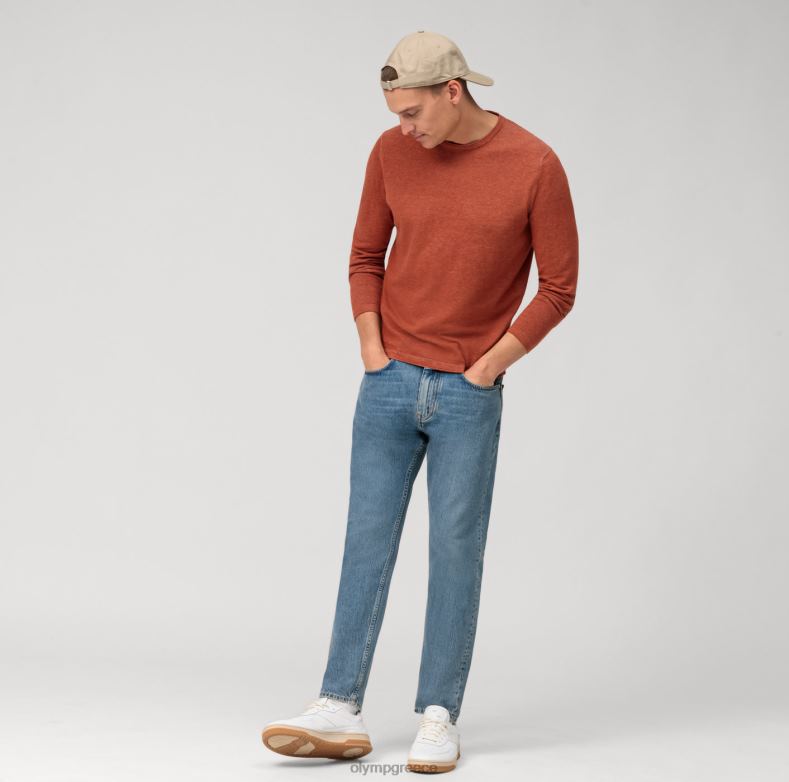 OLYMP casual πλεκτό πουλόβερ, κοκκινωπό καφέ H240R1817 είδη ένδυσης