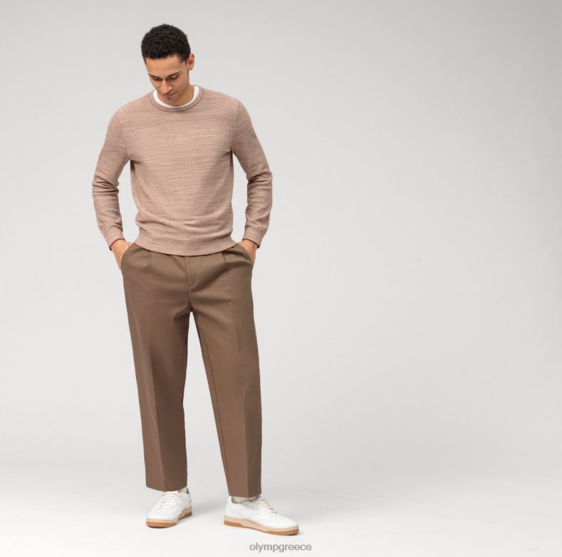 OLYMP casual πλεκτό πουλόβερ, κοκκινωπό καφέ H240R1818 είδη ένδυσης