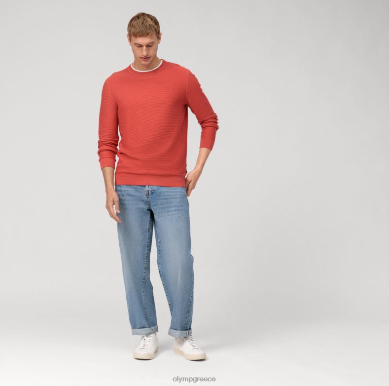 OLYMP casual πλεκτό πουλόβερ, κόκκινο πορτοκαλί H240R1821 είδη ένδυσης